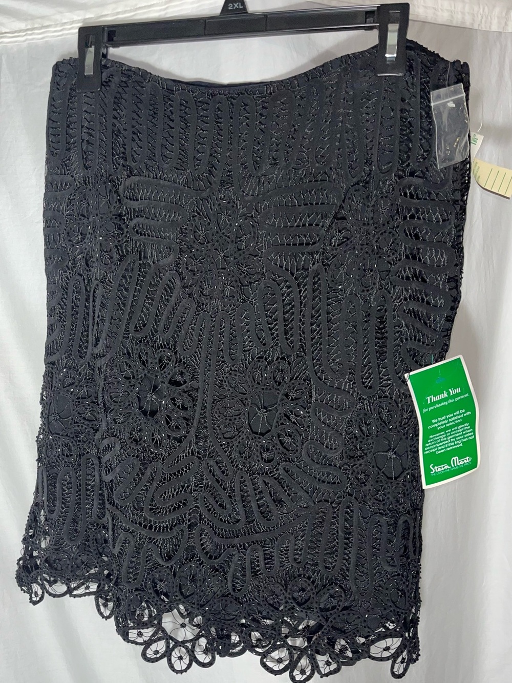 NWT! DSTUDIO Wo Sz 10 Black Crochet Silk & Beaded Skirt